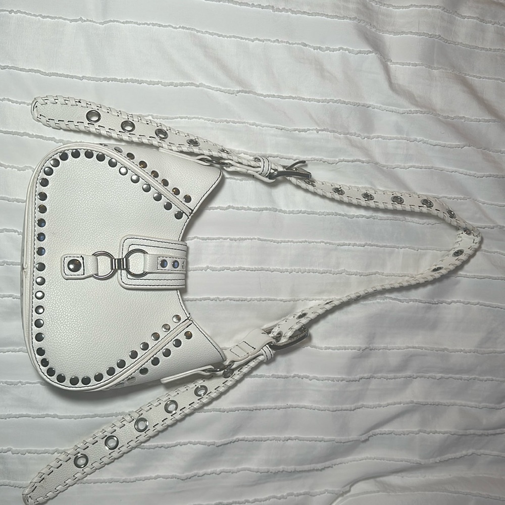 Urban Outfitters Small White Purse with Silver detailing